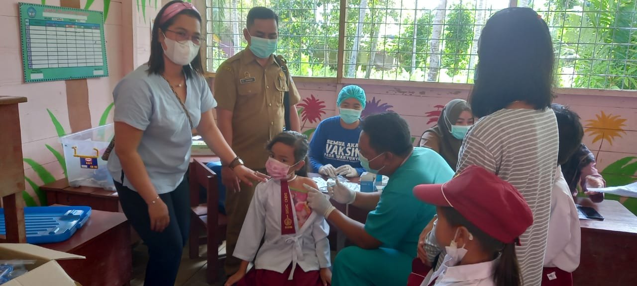 Sebanyak 161 Murid SD Desa Danau Usung Sudah Diberikan Suntik Vaksin