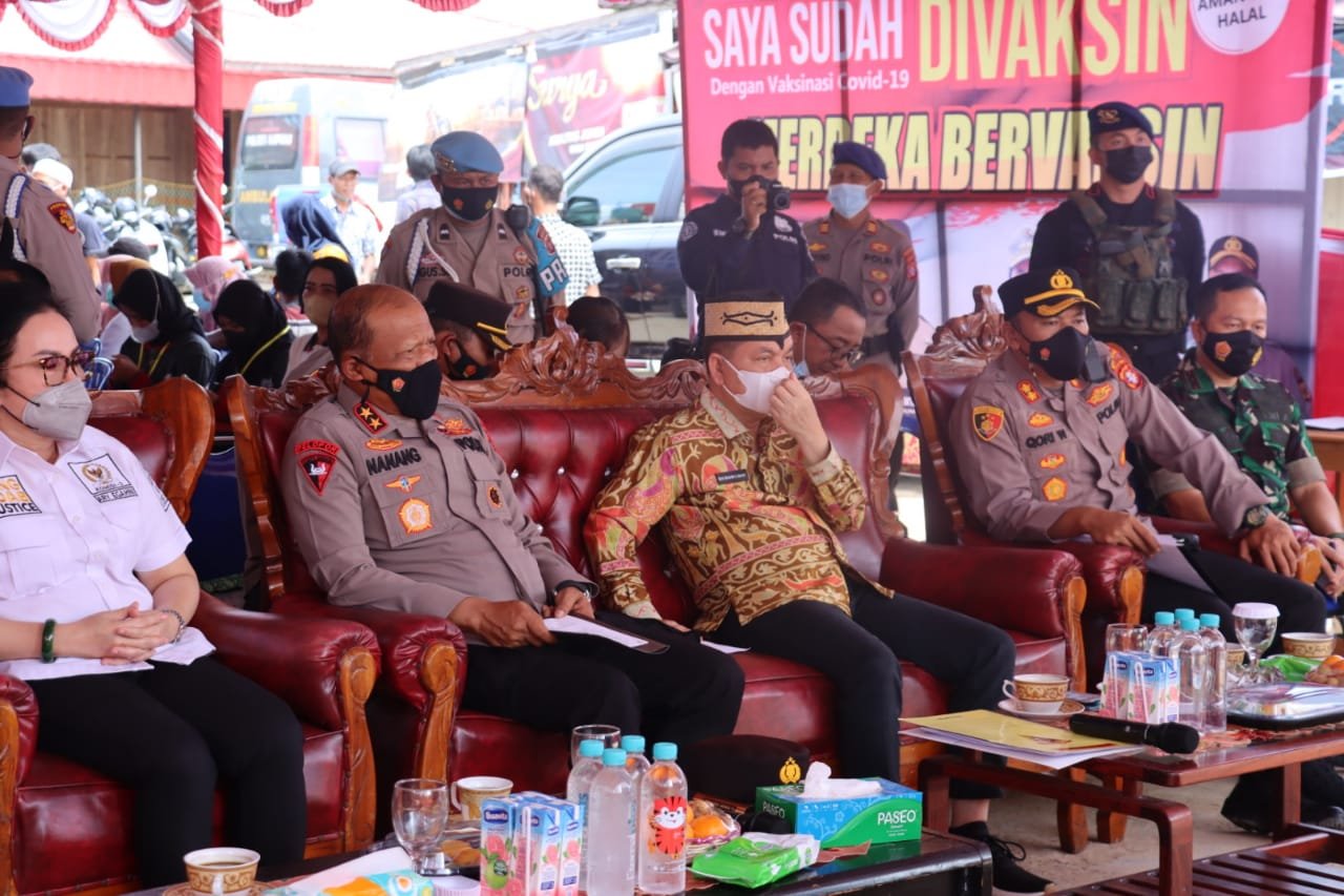 Dipantau Langsung Kapolri, Kapolres Kapuas Dampingi Kapolda Kalteng Ikuti Zoom Meeting Vaksinasi Serentak