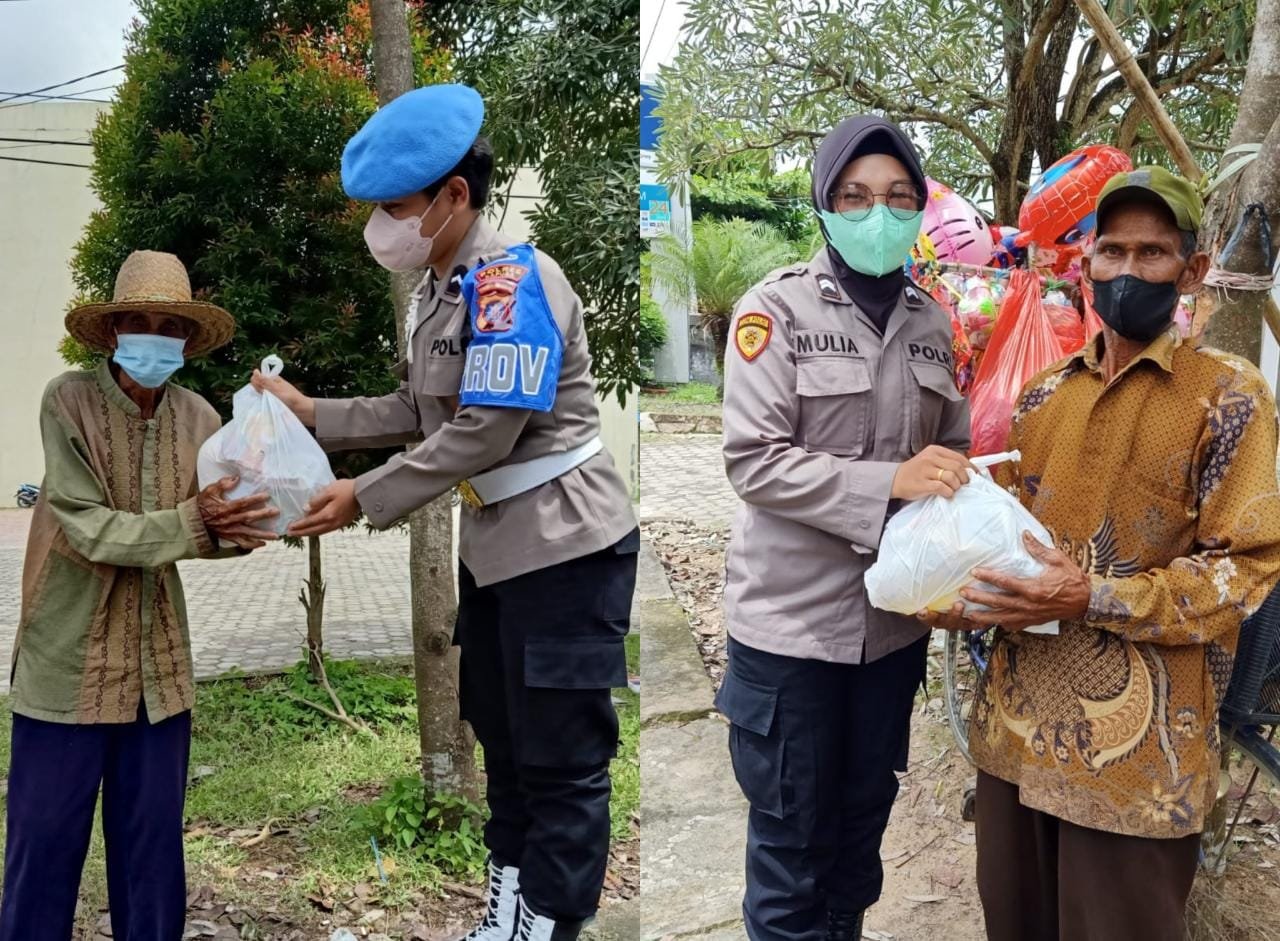 Peduli Warga Terdampak Pandemi Covid-19, Polwan Polres Berikan Bantuan Sembako