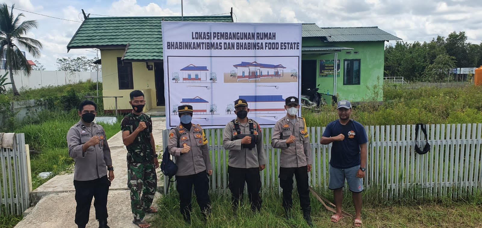 Dukung Ketahanan Pangan, Kapolsek Kapuas Murung Cek Lokasi Pembangunan Rumah Bhabinkamtibmas dan Babinsa Food Estate