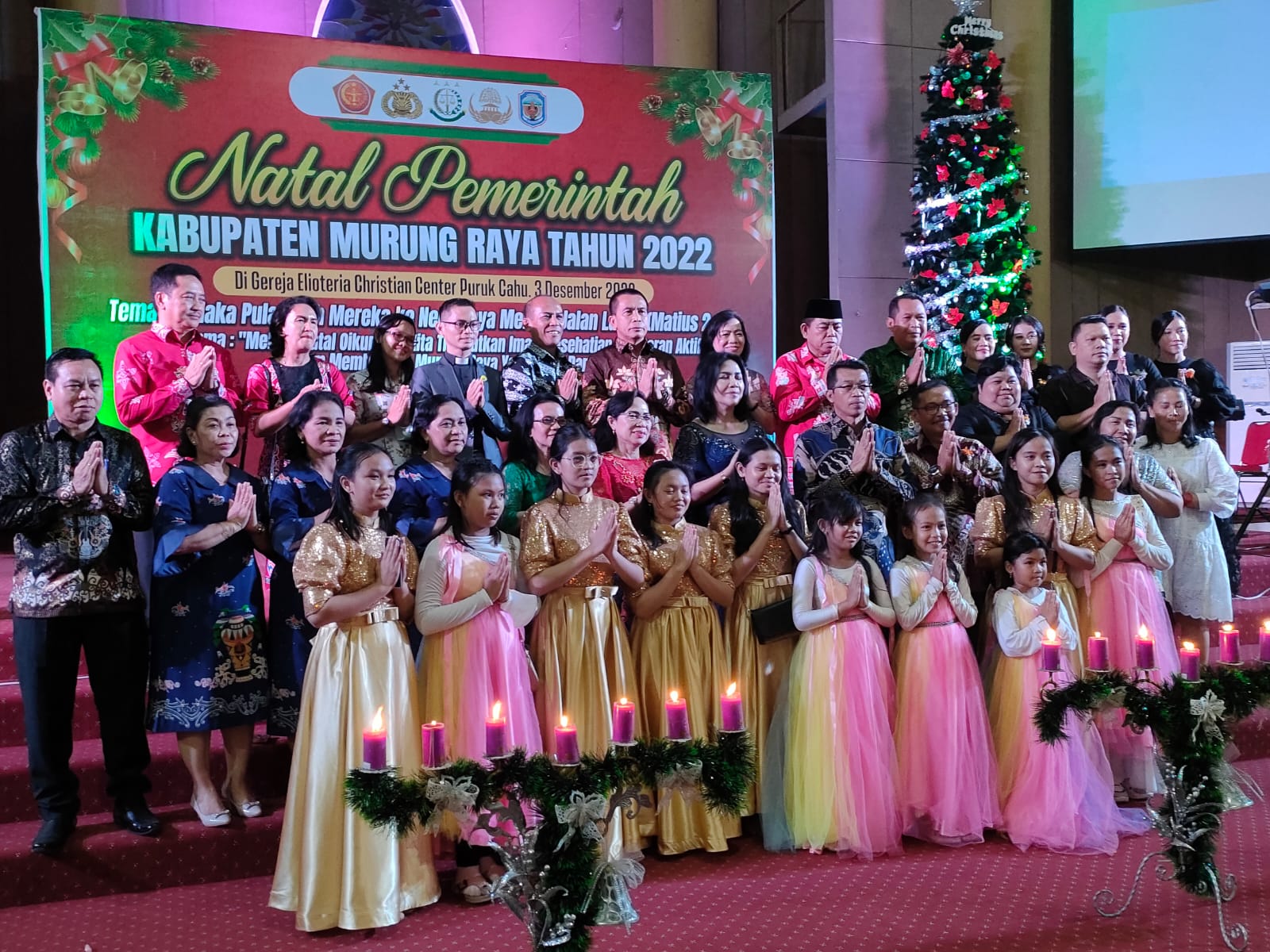 Perayaan Natal Pemerintah Kabupaten Murung Raya di Gereja Elioteria Christian Center Kota Puruk Cahu, Sabtu (3/12/2022) tadi.