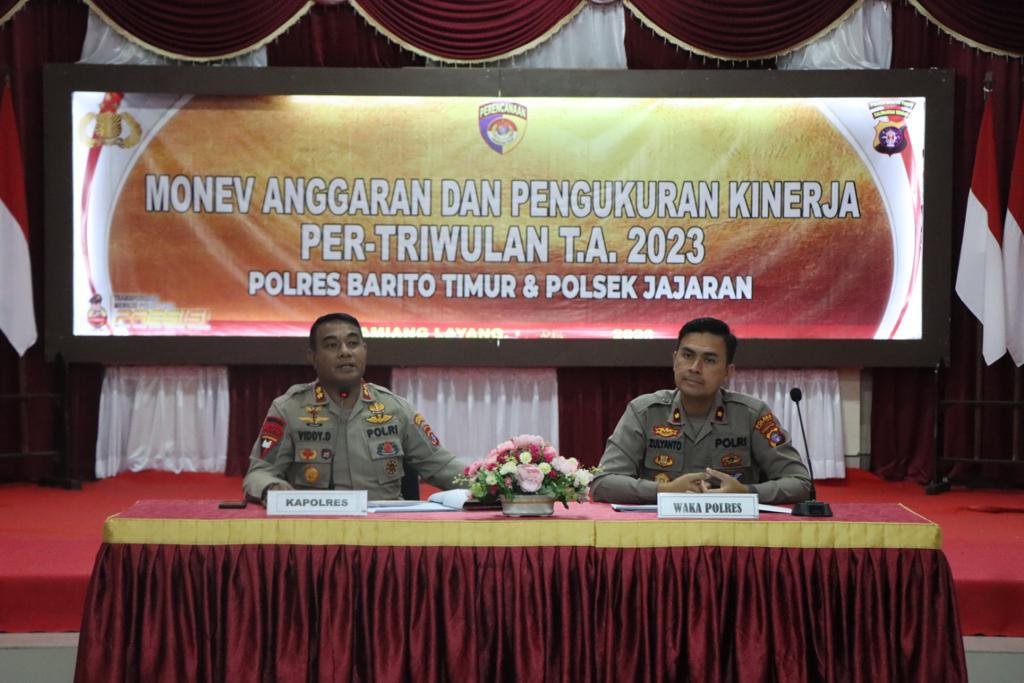 Polres Bartim Gelar Rapat Monev Penyerapan Anggaran Triwulan I T.A 2023