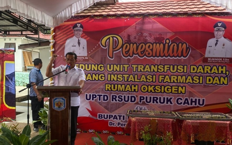 Resmikan Gedung Pendukung RSUD Puruk Cahu, Ini Pesan Bupati Perdie