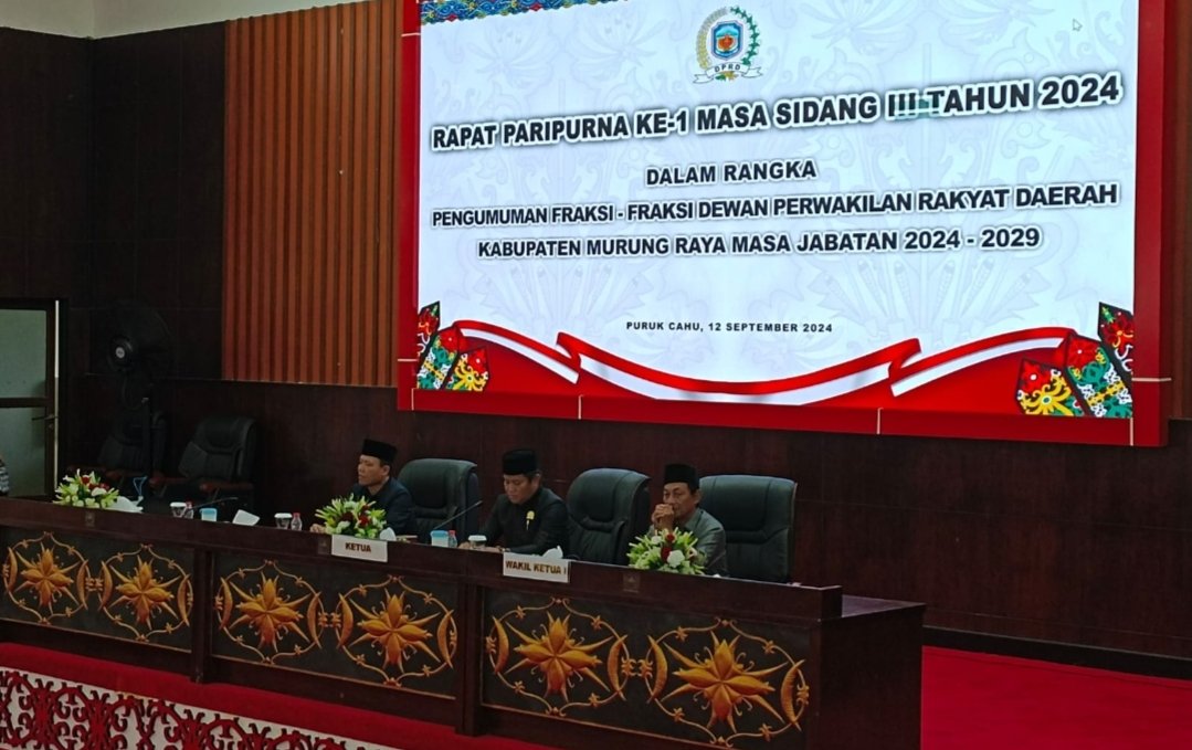 DPRD Murung Raya Gelar Paripurna Pembentukan Fraksi-Fraksi
