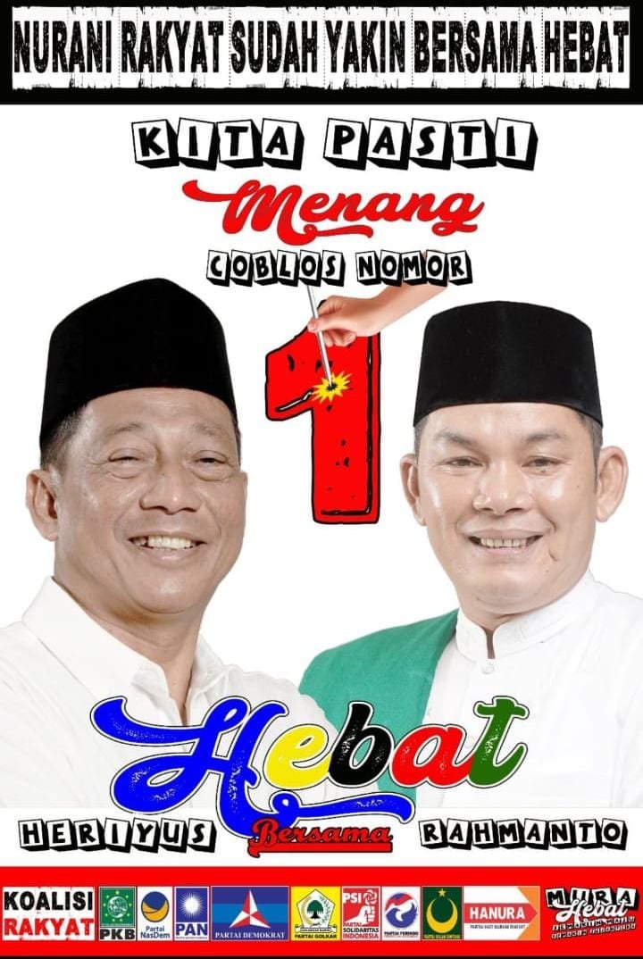 Pasangan H-E-B-A-T Heriyus Bersama Rahmanto Calon Pemimpin Pemersatu Masyarakat Mura Yang Pluralistik …!!!