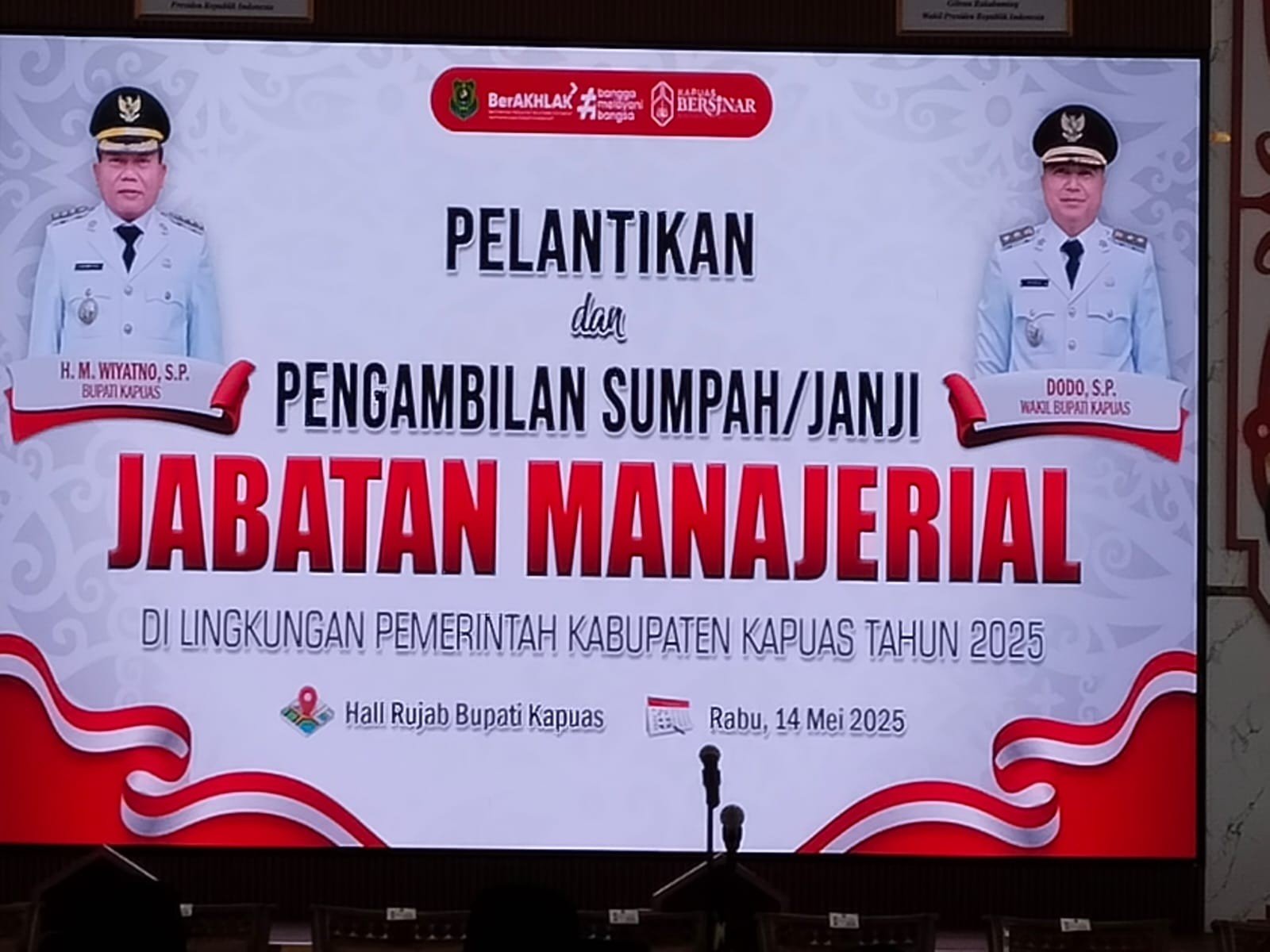 Pelantikan dan Pengambilan Sumpah Janji Jabatan Aparatur Sipil Negara(ASN)Dalam Jabatan Manajerial