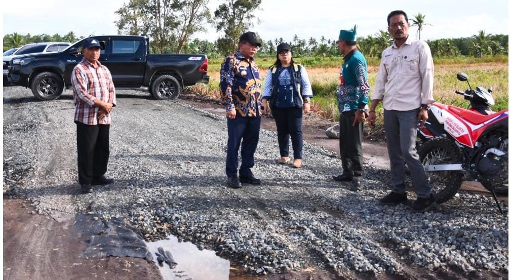 Bupati Tinjau Progres Rekonstruksi Jalan Kacamatan Bataguh dan Tamban Catur