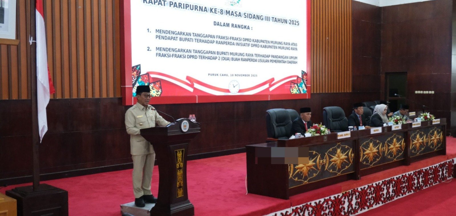 Bupati Heriyus Sampaikan Jawaban atas Pandangan Fraksi DPRD atas Dua Raperda