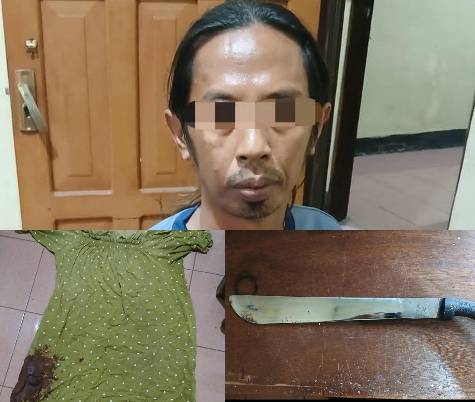 Polisi Tangkap Pria Menganiaya Korban Ibu Rumah Tangga Dengan Golok