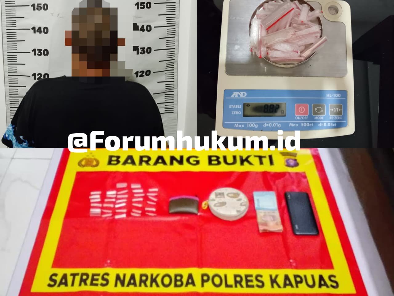 Ungkap Pengedar Narkoba Satuan Reserse Narkotika Polres Kapuas Berhasil Sita Sabu 8.82 Gram