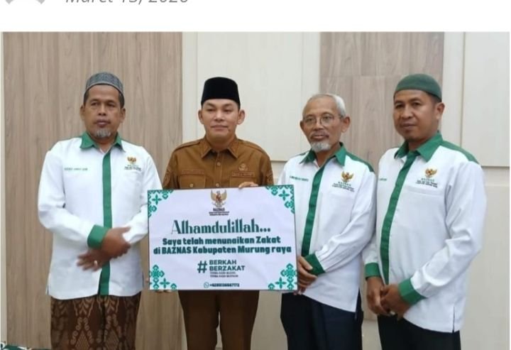 Bayar Zakat di BAZNAS, Wabup Murung Raya Ajak ASN dan Pengusaha Ikut Berkontribusi