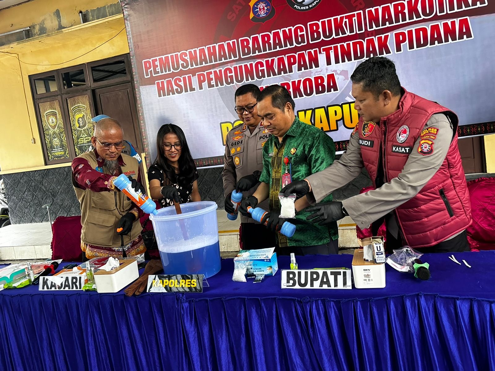 Polres Kapuas Musnahkan Hasil Pengungkapan Kasus Narkotika di Wilayah Hukumnya