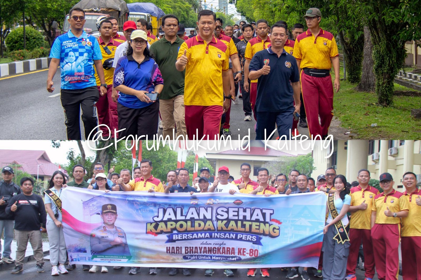 Menyonsong HUT Bhayangkara Ke – 80,Kapolda Kalteng Gelar Jalan Sehat Bersama Insan Pers