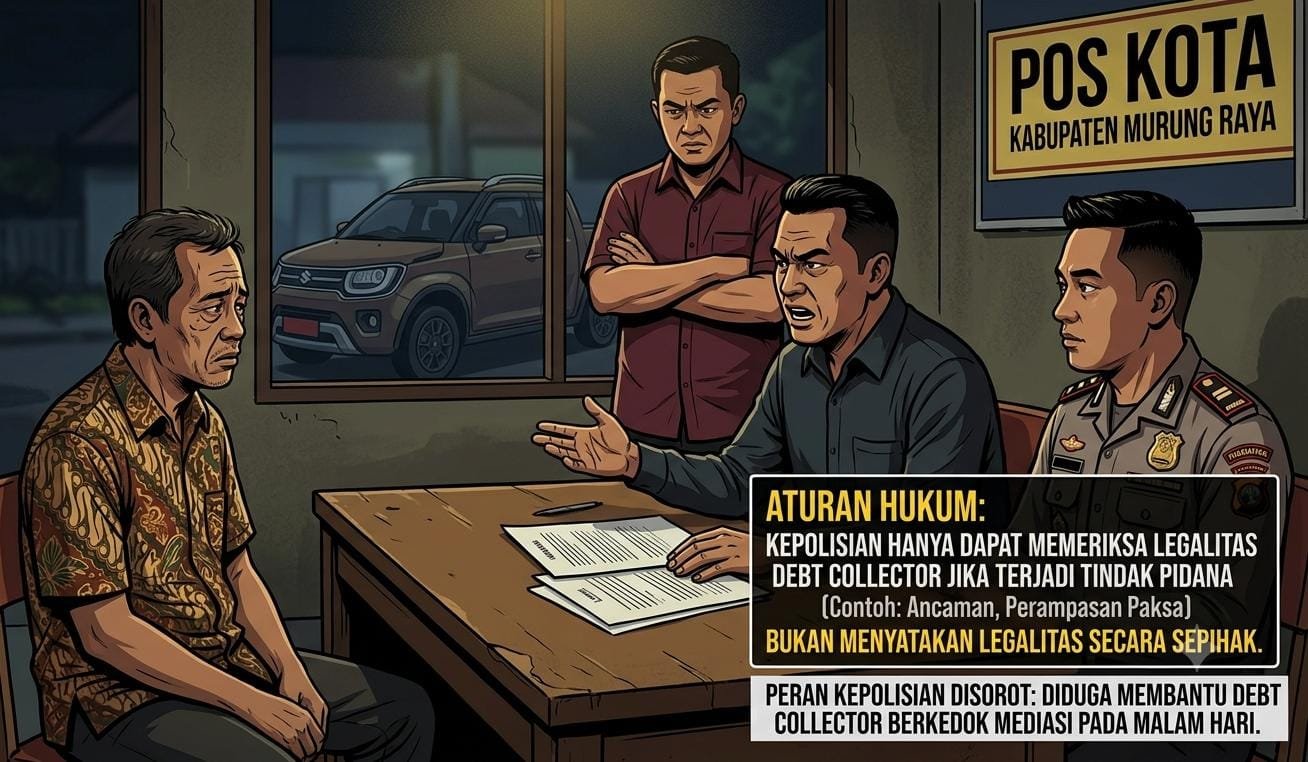 Kasus Penarikan Mobil di Murung Raya oleh DC, Oknum Polisi Diduga Terlibat