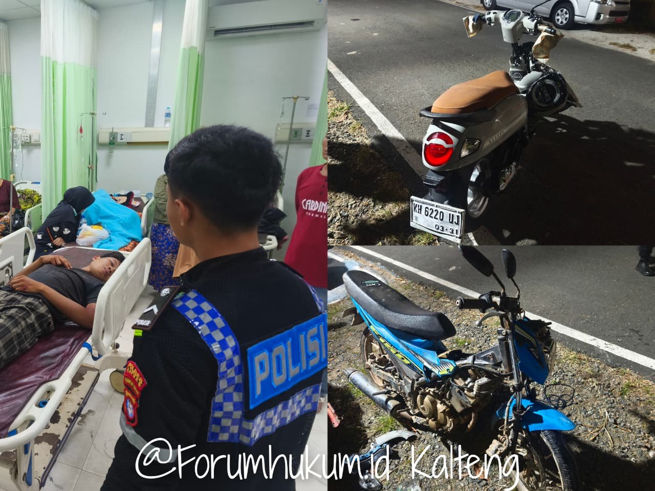 Dua Sepeda Motor Adu Kuat di Jembatan Pulau Petak, Tiga Orang Alami Luka