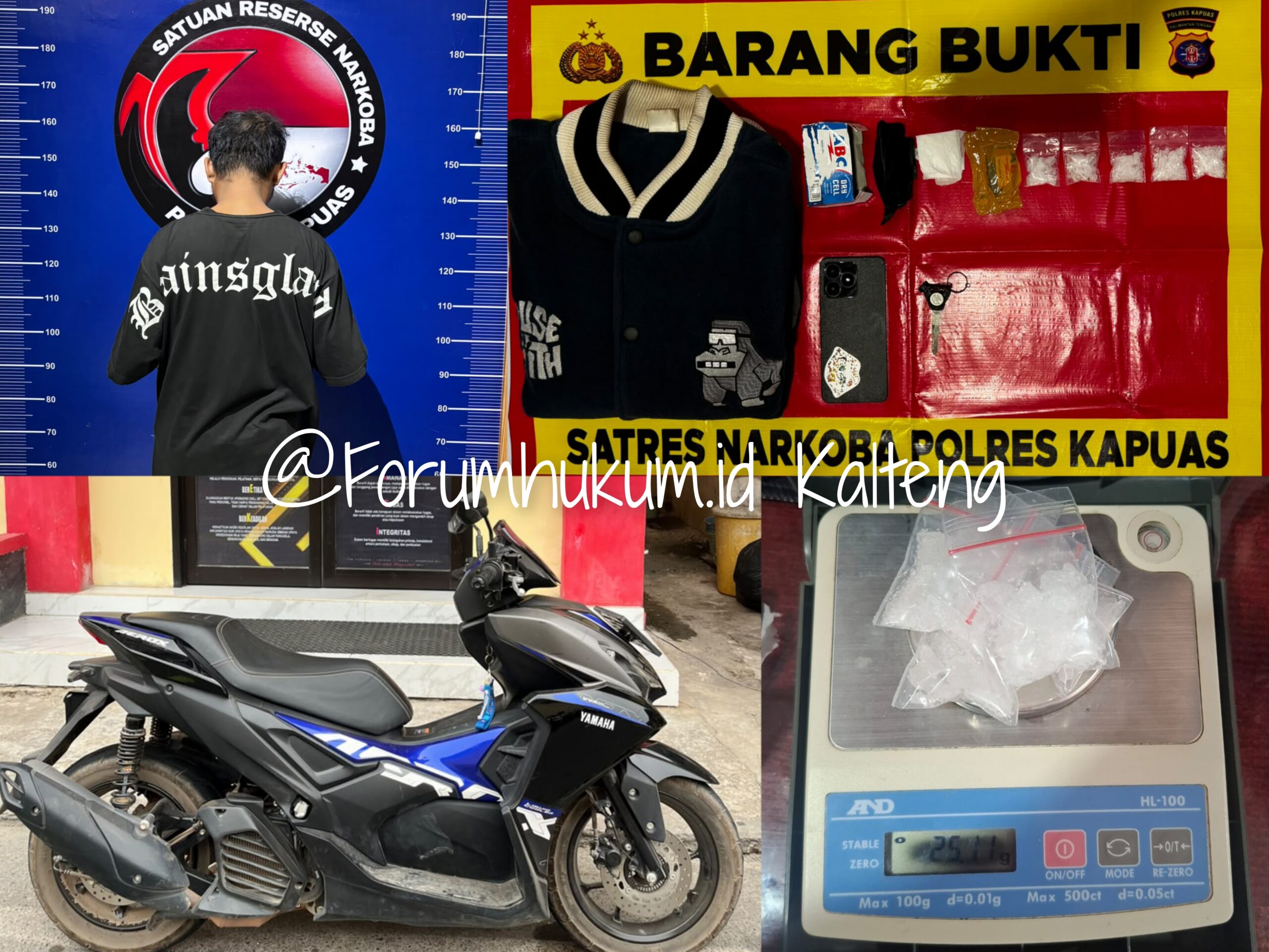 Polisi Ringkus Pria Diduga Edarkan Sabu di Kapuas, 25,11 Gram Barang Bukti Diamankan