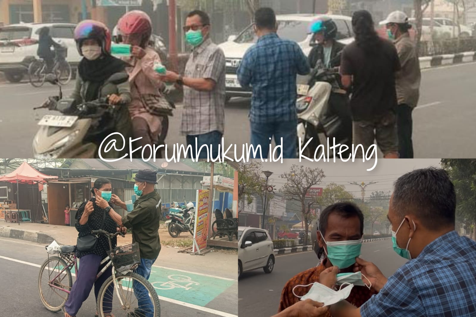 Kabut Asap Pekat Selimuti Kuala Kapuas, PWI Bagikan Masker dan Ingatkan Warga Jaga Kesehatan